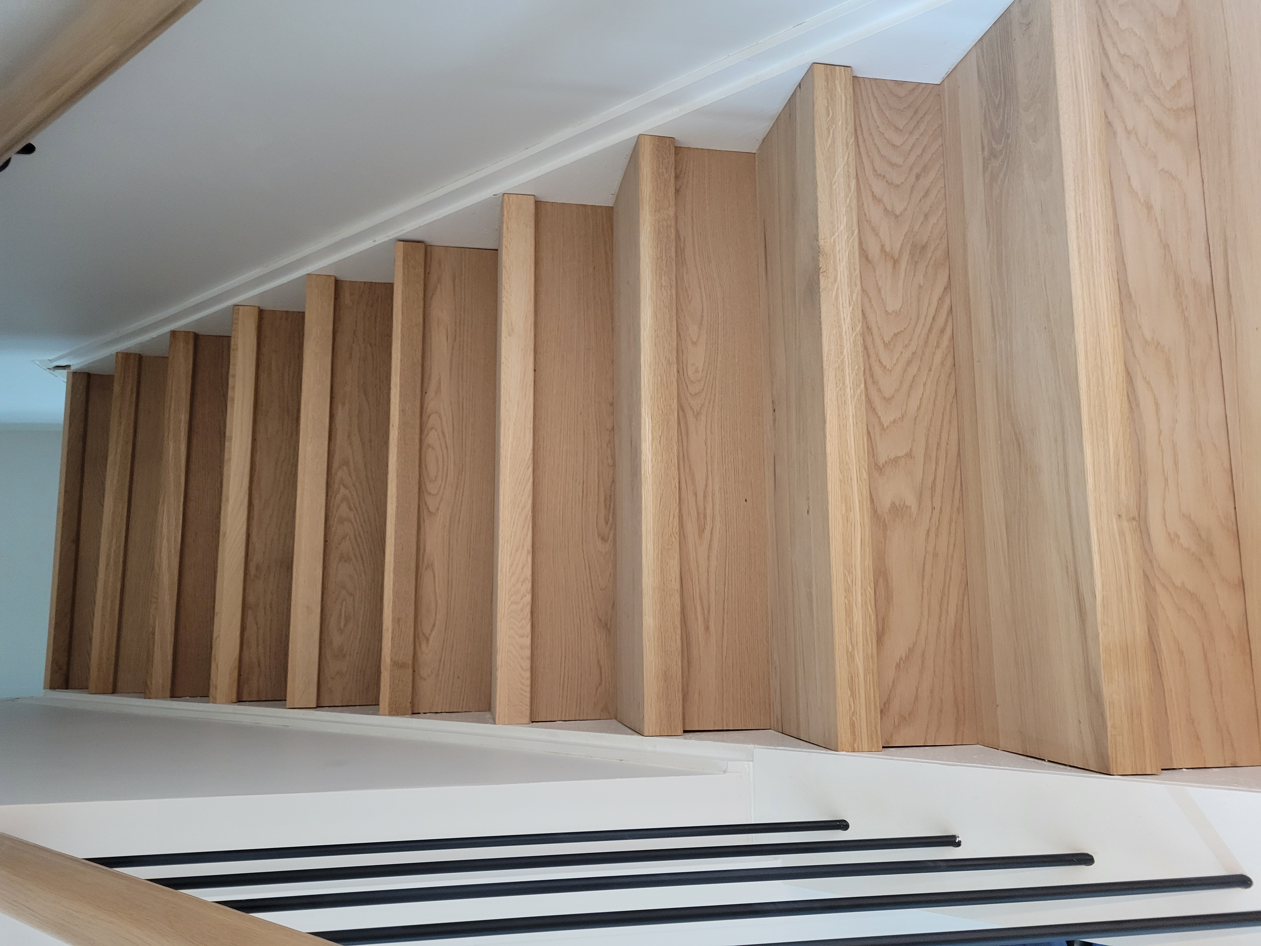 White oak stair treads finished